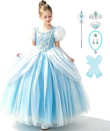 Vista 11 de Disfraz de princesa de Halloween para niñas, disfraz de hada de fiesta de cumpleaños, vestido para ocasiones especiales Bate