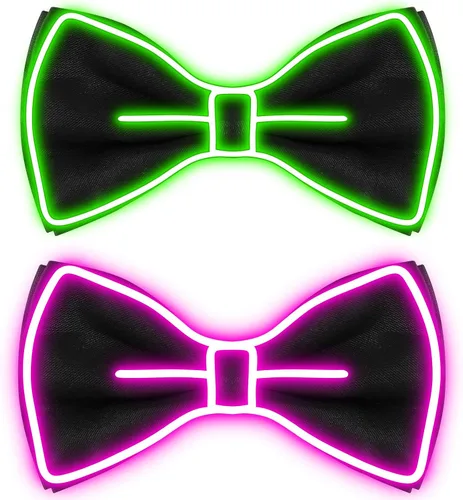 Vista 12 de Hercicy Halloween Carnival LED Light up Bow Tie for Women Men Azul