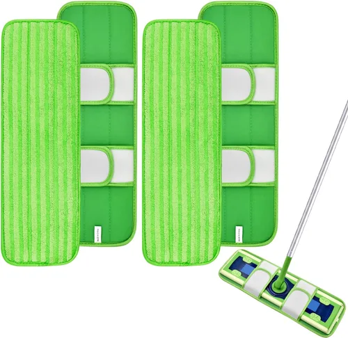 Vista 11 de Paquete de 4 almohadillas de microfibra para trapeadores Swiffer XL, reutilizables, para mopa húmeda y seca, compatibles con Swiffer Sweeper XL