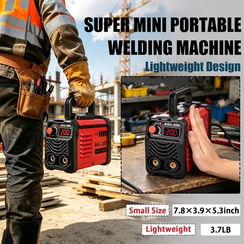 Vista 3 de Hpoouo Soldador de Varillas de 200 Amperios 20 PCS, Máquina de Soldadura Portátil Super MINI, Máquina Soldadora Inversora IGBT 110V con Arranque