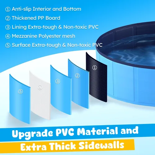 Vista 3 de Niubya Piscina plegable para perros, piscina plegable de plástico