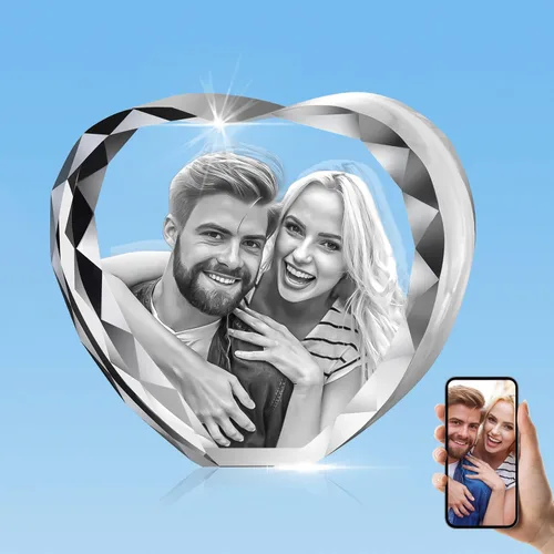 Vista 8 de HAN'S LASER Foto de cristal 3D, regalo personalizado con tu propia foto, regalo único para el día de la madre, regalo de cumpleaños para mujeres