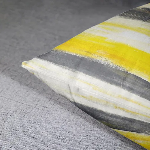 Vista 6 de Britimes - Juego de 4 fundas de almohada decorativas para cama, sofá, sofá, fundas de almohada, 18 x 18 in, 4 unidades Pintura abstracta amarilla