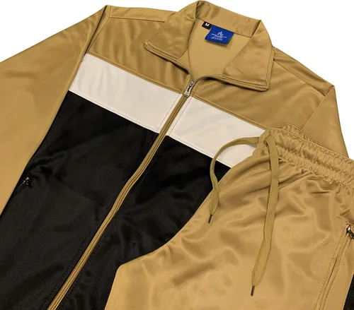 Vista 2 de Chándal de 2 piezas para hombre tradicional Coral Blocks Active Track Jacket and Track Pants Outfit..