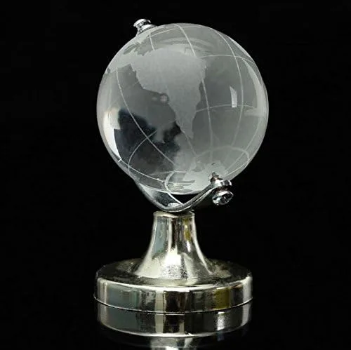 Vista 4 de 2.756x1.772 in Mini Globo Mundial de Cristal Cristal Pisapapeles Claro Escritorio Oficina Decoración del Hogar Recuerdo de Boda Artesanías Adornos