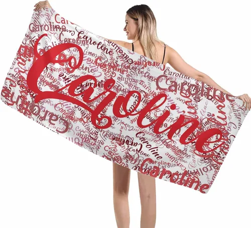 Vista 18 de Interestprint Toalla de piscina con nombre personalizado para niños, adultos y hombres, toalla de playa naranja personalizada con número