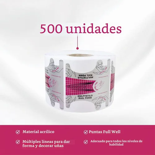 Vista 5 de Mia Secret Multistilo 500 PCS - Puntas de extensión de uñas, formas para uñas acrílicas y de gel - Pegatinas guía