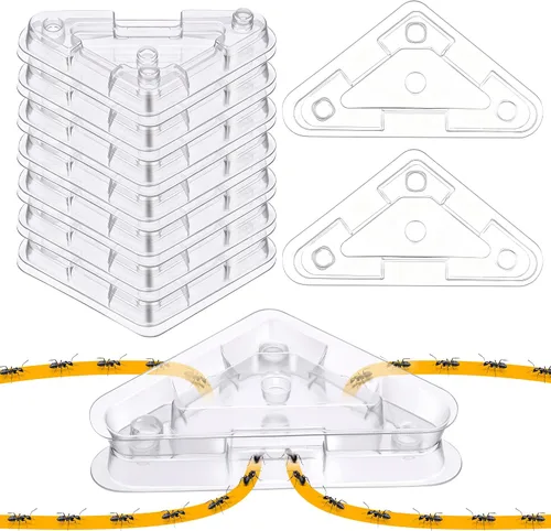 Vista 8 de 16 Set Ant Bait Stations Refillable, Indoor & Outdoor, Standard Size, Clear Bandejas vacías para cebo de hormigas, soporte reutilizable para cebo