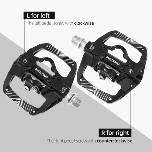 Vista 3 de MZYRH Pedal, pedales de bicicleta de montaña MTB, compatibles con doble función sellada sin clipless de aluminio 9/16 pulgadas, plataforma plana
