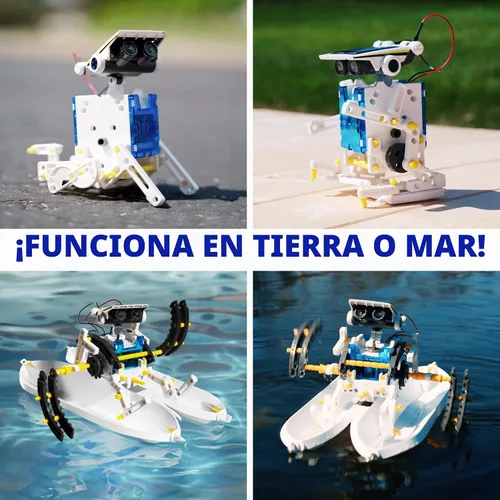 Vista 4 de Elenco - Robot solar educativo 14 en 1, kit de robot para construir por tu cuenta, alimentado por el sol