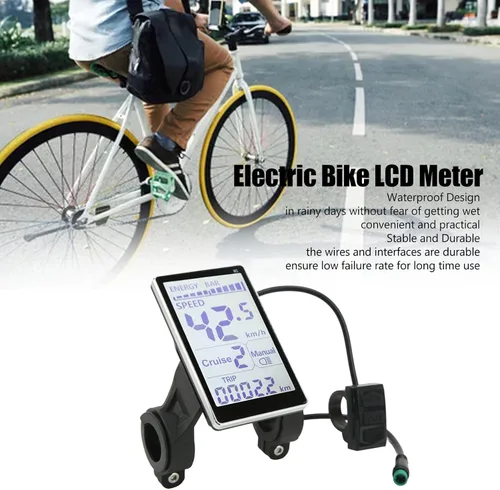Vista 2 de Pantalla de panel LCD M5, pantalla LCD EBike, Medidor LCD de bicicleta eléctrica 5 pines 24V 36V 48V 60V Universal E Scooter M5 Pantalla de panel