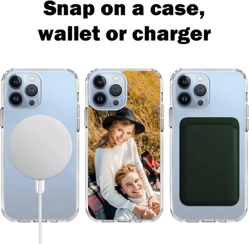 Vista 5 de Funda personalizada para iPhone 17 Air 16 16e 15 14 13 Pro Max Plus Mini con Magsafe [imanes fuertes] [No amarillento] Funda magnética personalizada