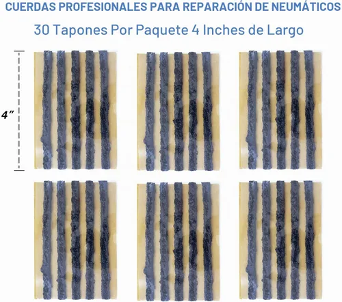 Vista 2 de CKAuto 30 piezas de 4 "cuerdas de reparación de neumáticos negros tapones