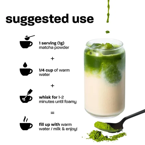 Vista 6 de smul Polvo de matcha de grado ceremonial – Polvo de matcha orgánico 100% japonés – Matcha sin azúcar – Suave y rico en antioxidantes – Energía