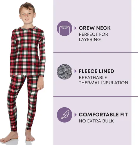 Vista 64 de Rocky Ropa interior térmica para niños, ropa interior larga para niños, capa base para clima frío/esquí