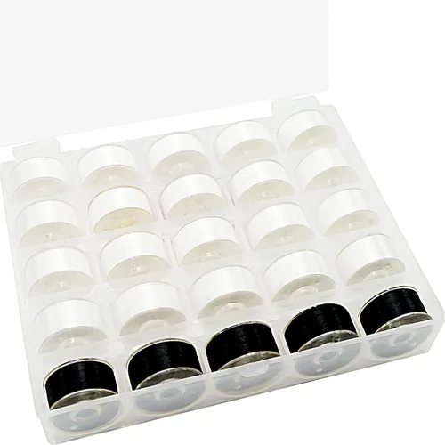 Vista 10 de New Brothread 25 piezas de colores surtidos 70D/2 (60WT) hilo de bobina preenrollado tamaño A SA156 para bordado y máquina de coser DIY hilo de 60WT