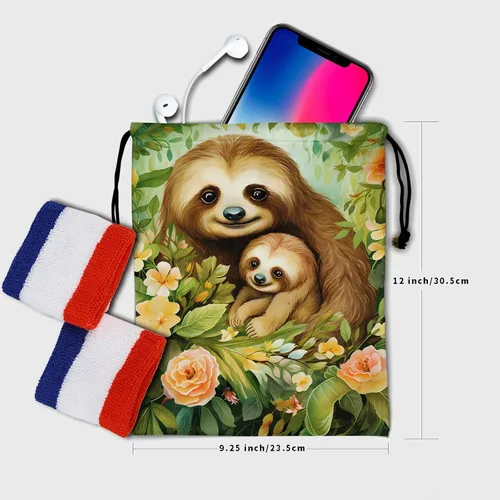 Vista 209 de Bolsa de agarre de gimnasia de piel de animal, bolsa de gimnasia con cordón ajustable, bolsa de cuerda para fauna silvestre, Mariposas Galaxy