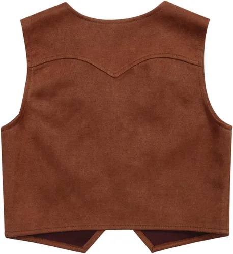 Vista 2 de Kids Cowboys Cowgirls Wild West Cosplay Fancy Dress-up Waistcoat Suede Tassel Vest Outwear Jacket