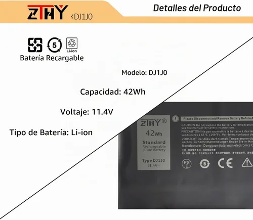 Vista 3 de Reemplazo de batería DJ1J0 de 42 Wh para Dell Latitude 12 7280 7290 E7280