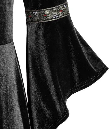 Vista 5 de Renaissance Court Regency Dress Womens Retro Square Neck Ribbon Lace-Up Flare Sleeve Maxi Dress Gothic Punk Dress