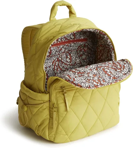 Vista 3 de Vera Bradley Mochila Bancroft de peso pluma para mujer, oliva dorado, talla única