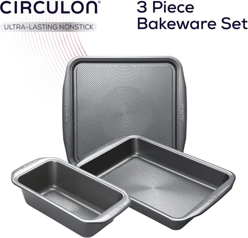 Vista 2 de Circulon Momentum - Juego de 3 utensilios antiadherentes de acero al carbono, color gris