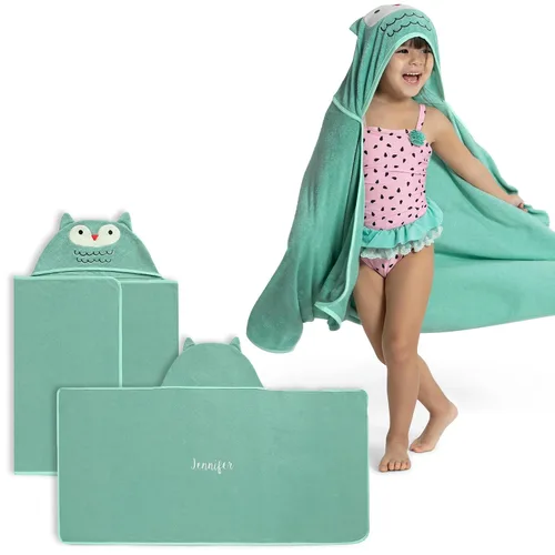 Vista 22 de Delta Children Toalla de baño con capucha personalizada para bebé/lactante - Super suave y absorbente - Esencial para recién nacido - Regalo ideal