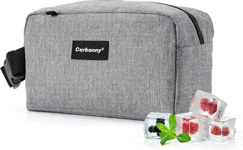 Vista 16 de Bolsa de almuerzo mini enfriadora Cerbonny, bolsa de almuerzo congelable y bolsa de snacks, bolsa aislada para viaje/trabajo/escuela, lonchera mini