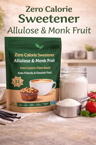 Vista 7 de Allulose Monk Fruit Edulcorante sin eritritol – Sustituto de azúcar granulado sin calorías de 28 onzas – Reemplazo de azúcar 1:1 para hornear, café