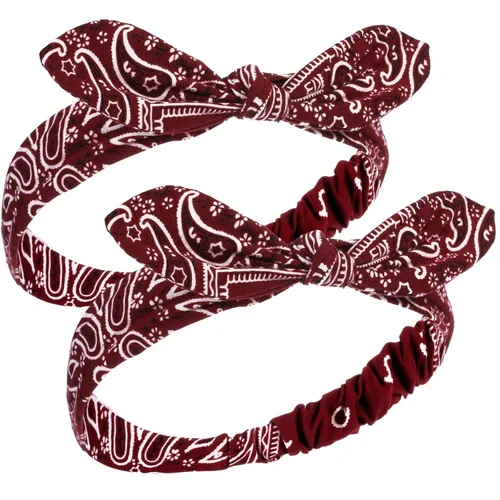 Vista 11 de Hicarer 2 diademas tipo bandana para mujeres y niñas, rojo, blanco
