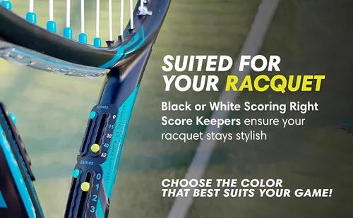 Vista 2 de Scoring Right Portable Tennis Racket and Padel Scorekeeper, Easily Mounted Small Score Board to Keep Score of Points, Games, and Sets, ITF