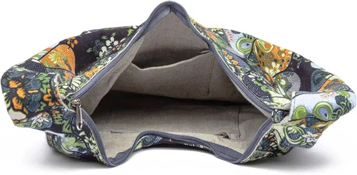 Vista 175 de Bolsa de hombro para mujer, de lona en estilo hippie/bohemio para llevar cruzada al hombro, disponible en diferentes colores y estampados