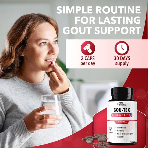 Vista 6 de Real Science Gou-Tex - Suplementos naturales para la gota y apoyo del ácido úrico para movilidad y flexibilidad, incluye Vinitrox y GABA