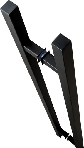 Vista 3 de Prima Decorative - Tirador de puerta cuadrado de acero inoxidable de 72 pulgadas (72 pulgadas), manija de barra de montaje lateral trasero a Negro