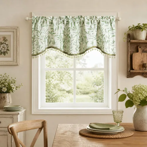 Vista 30 de VOGOL Cenefa floral negra para ventanas, patrón de pájaro, 52 x 18 pulgadas *Pájaro dorado