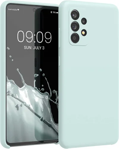 Vista 80 de kwmobile Funda Compatible con Samsung Galaxy A14 5G - Funda de teléfono de TPU y silicona con acabado suave - Verde Lima