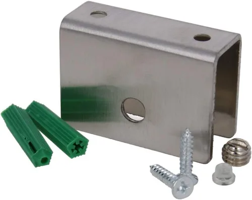 Vista 15 de 4 piezas de acero inoxidable ajustable soporte de estante de vidrio rectangular pequeña puerta gabinete abrazadera clip soporte para 0.236-0.315 in