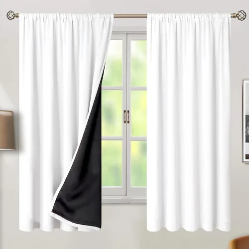 Vista 64 de BGment - Cortinas opacas para sala de estar de 63 pulgadas de largo, juego de 2 paneles, cortinas para oscurecer toda la habitación, cortinas