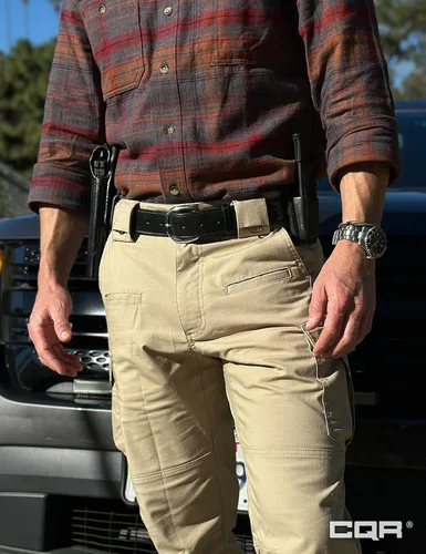 Vista 8 de CQR Men's Flex Stretch Tactical Pants, Water Resistant Ripstop Cargo Pants, Lightweight EDC Outdoor Hiking Work Pants