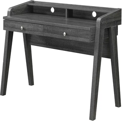 Vista 10 de Convenience Concepts Newport Deluxe - Escritorio con 2 cajones y estante, color negro