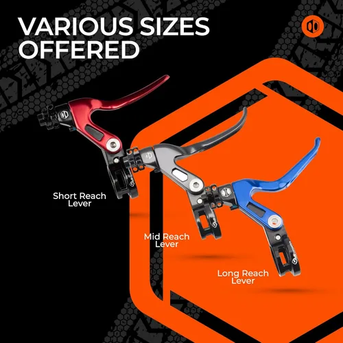 Vista 6 de Box One Genius - Palanca de freno BMX con abrazadera, tres palancas de freno reversibles de punto en V forjado en frío, alcance ajustable
