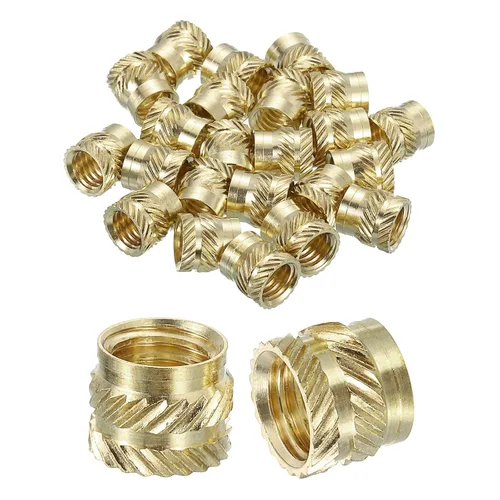 Vista 45 de uxcell Tuercas de inserción moleteadas, 100 piezas M1 x 1.5mm L x 2mm DE 3D Impresión de latón Tuercas de inserción roscadas hembras Insertos