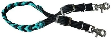 Vista 5 de Showman Correa trenzada de nailon con diamantes de imitación Conchos Azul