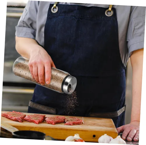 Vista 4 de Agitadores de acero inoxidable, tarros de condimentos de doble uso, fáciles de usar y limpiar para cocina y barbacoa (16.9 fl oz)