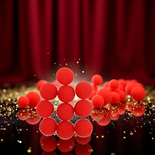 Vista 4 de Pelotas de esponja rojas de 1.4 in, bola de esponja para dedos, accesorios de primer plano, accesorios de juguete de comedia clásica, accesorios