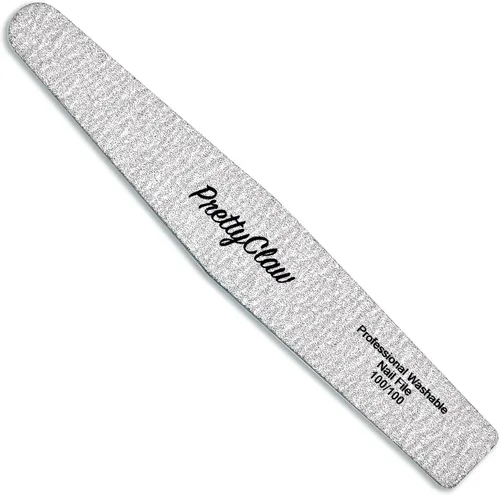Vista 2 de PrettyClaw 10 limas de uñas profesionales de grano 100/100, limas de uñas acrílicas de diamante de cebra de doble cara, centro de plástico