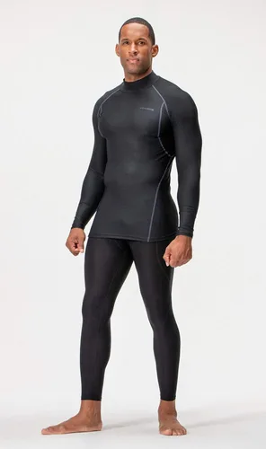 Vista 6 de DEVOPS Paquete de 3 camisas de compresión atléticas de manga larga con cuello de tortuga para hombre