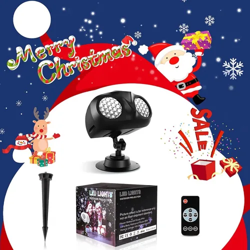 Vista 9 de Proyector de luces de copo de nieve para exteriores con control remoto, luces de proyector de copo de nieve de Navidad, IP65 impermeable, luz