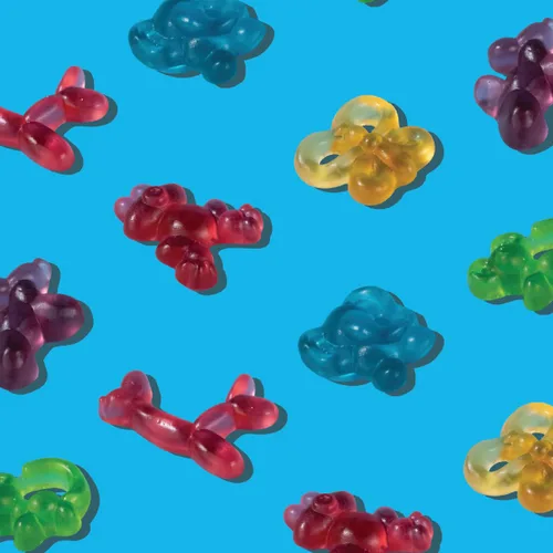 Vista 4 de Herbert's Best Knot Animals, caramelos gomosos, sabores afrutados, bolsa de 7 onzas