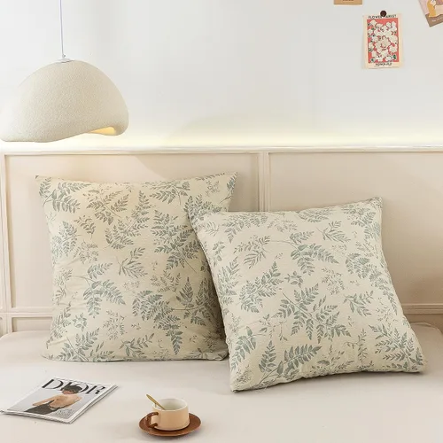 Vista 14 de ECOCOTT Juego de 2 fundas de almohada florales de tamaño estándar, 100% algodón lavado con cierre de sobre, fundas de almohada estampadas de flores